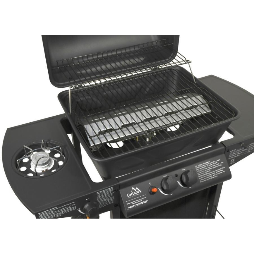 Gasgrill med 3 brændere, sort
