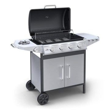 Gasgrill med 4 brændere i rustfrit stål