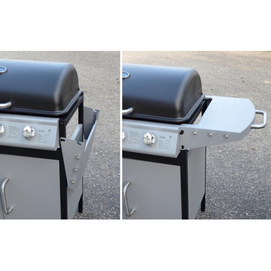 Gasgrill med 4 brændere i rustfrit stål