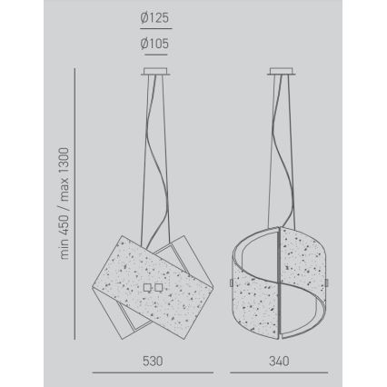 Gea Luce CAMILLA S G arg - Pendel CAMILLA 2xE27/70W/230V sølvfarvet