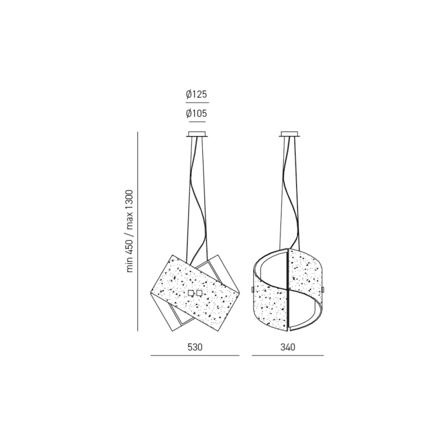 Gea Luce CAMILLA S G arg - Pendel CAMILLA 2xE27/70W/230V sølvfarvet