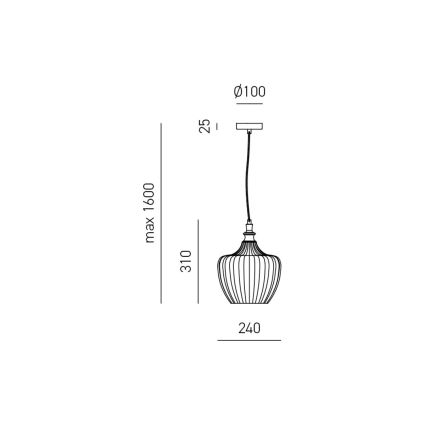 Gea Luce CLEOFE S/10 A - Pendel CLEOFE 1xE27/60W/230V diameter 24 cm