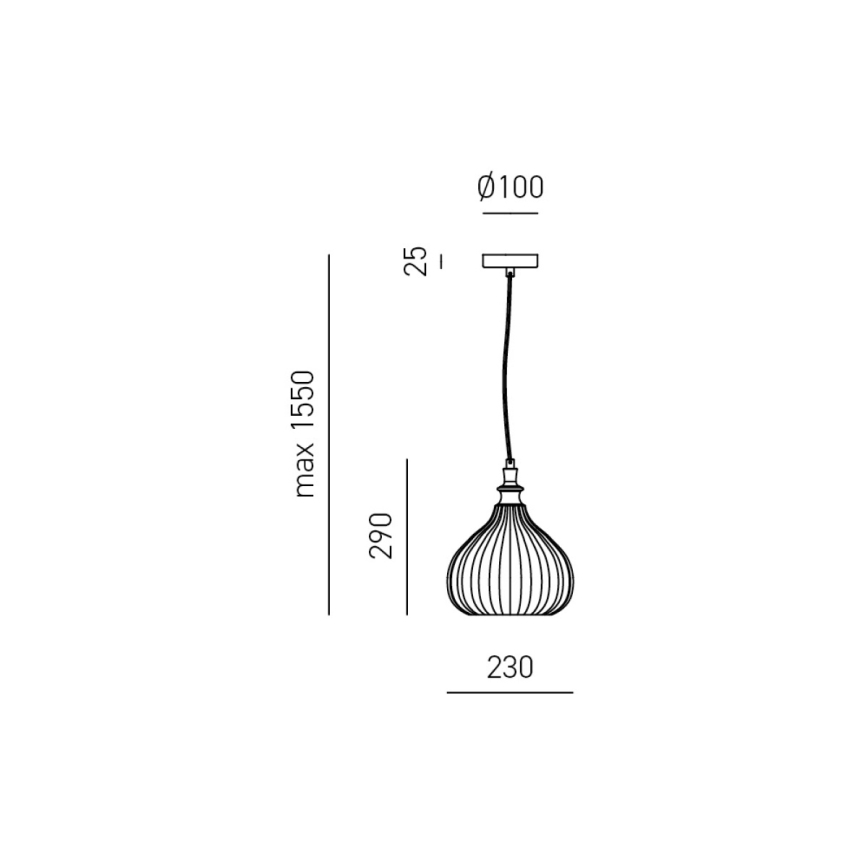 Gea Luce CLEOFE S/11 A - Pendel CLEOFE 1xE27/60W/230V diameter 23 cm