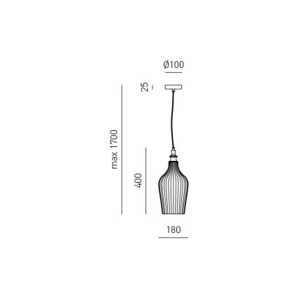 Gea Luce CLEOFE S/12 A - Pendel CLEOFE 1xE27/60W/230V diameter 18 cm