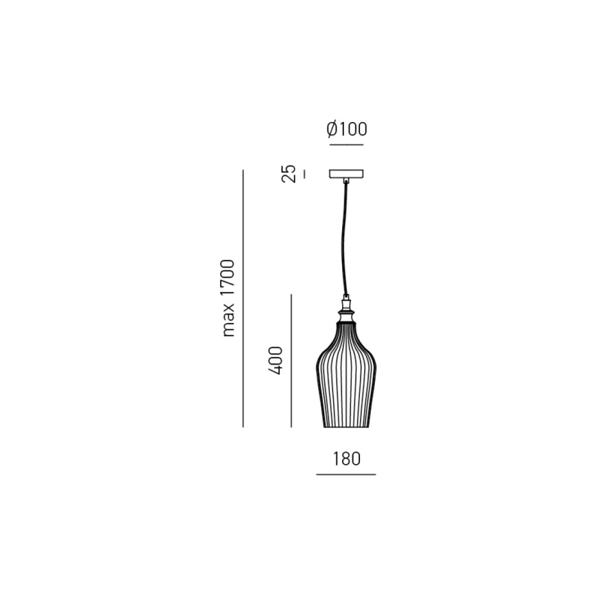 Gea Luce CLEOFE S/12 A - Pendel CLEOFE 1xE27/60W/230V diameter 18 cm