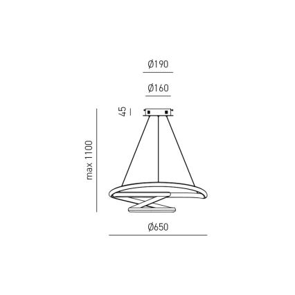 Gea Luce DIVA S G BIANCO - LED pendel dæmpbar DIVA LED/44W/230V hvid