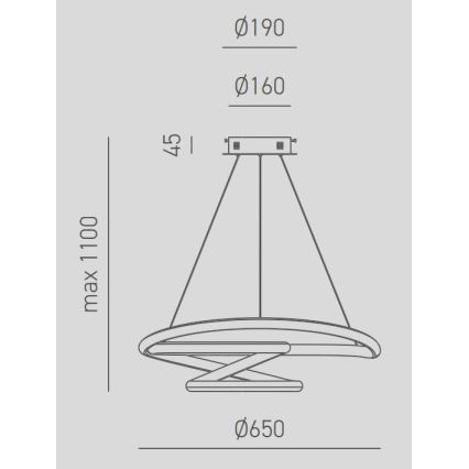 Gea Luce DIVA S G TITANIO - LED pendel dæmpbar DIVA LED/44W/230V grå