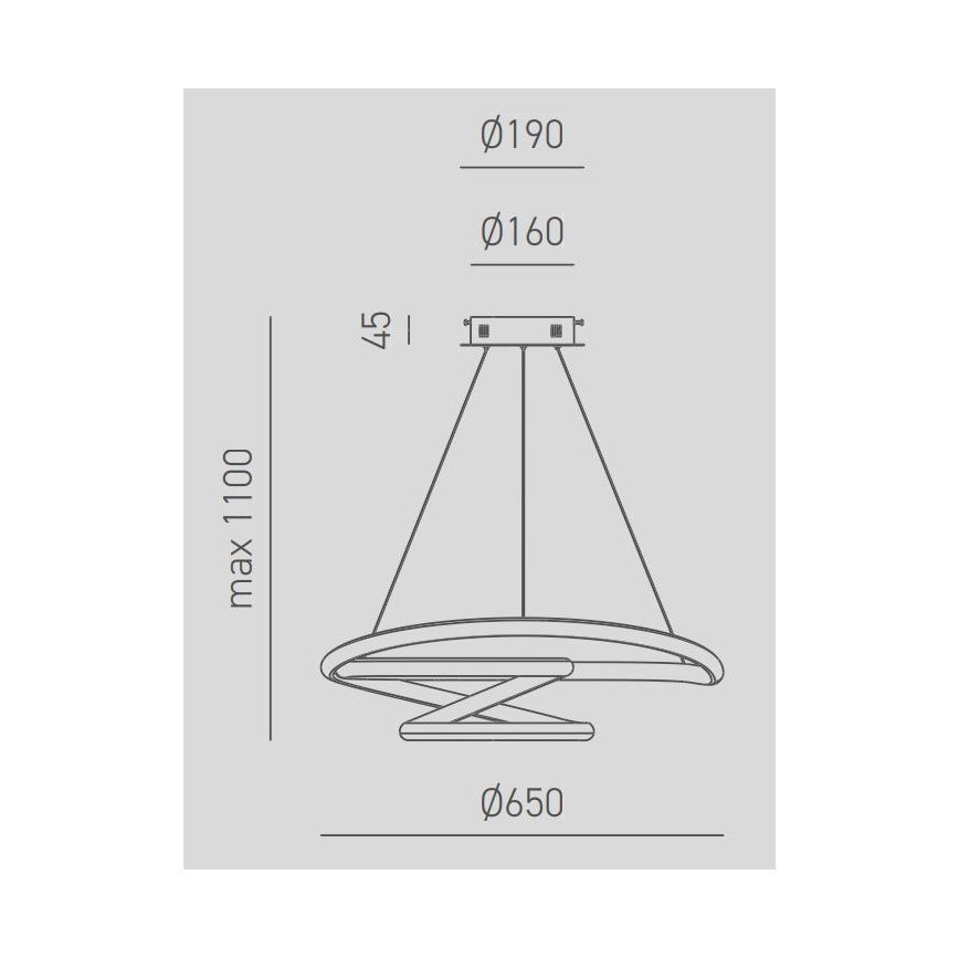 Gea Luce DIVA S G TITANIO - LED pendel dæmpbar DIVA LED/44W/230V grå