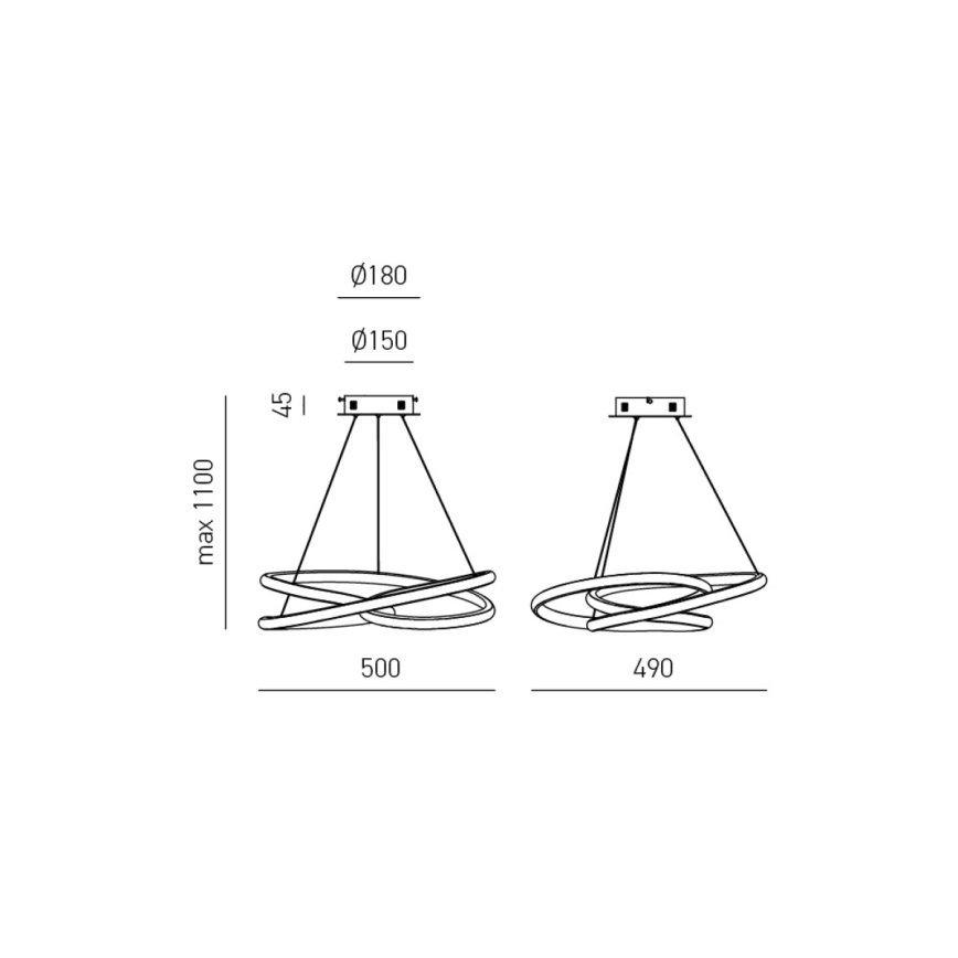 Gea Luce DIVA S P ORO - LED pendel dæmpbar DIVA LED/43W/230V guldfarvet