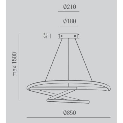 Gea Luce DIVA S/S TITANIO -  LED pendel dæmpbar DIVA LED/80W/230V grå