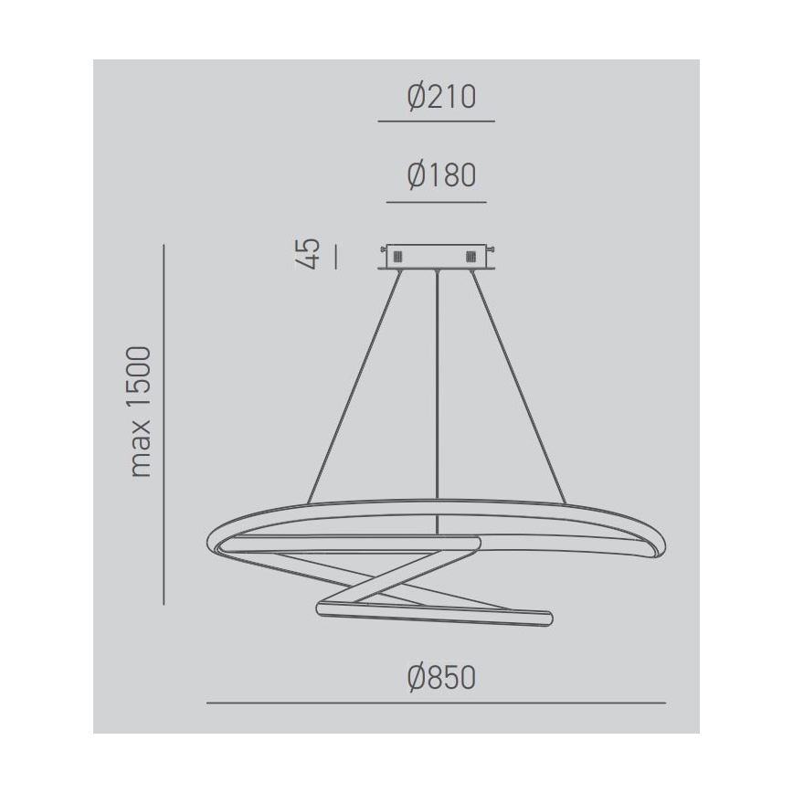 Gea Luce DIVA S/S TITANIO -  LED pendel dæmpbar DIVA LED/80W/230V grå