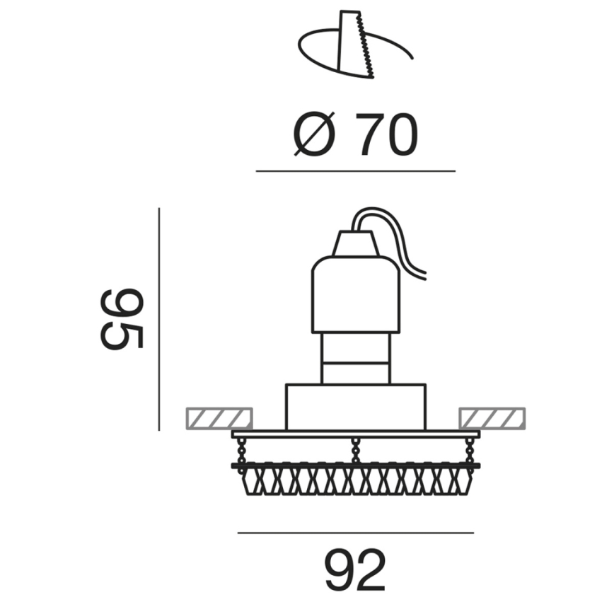 Gea Luce GFA100 - Indbygningslampe 1xGU10/6,5W/230V guldfarvet