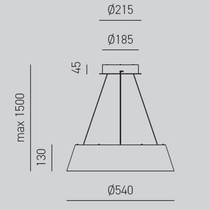 Gea Luce JULIETTE S N - LED pendel dæmpbar JULIETTE LED/50W/230V sort/guldfarvet