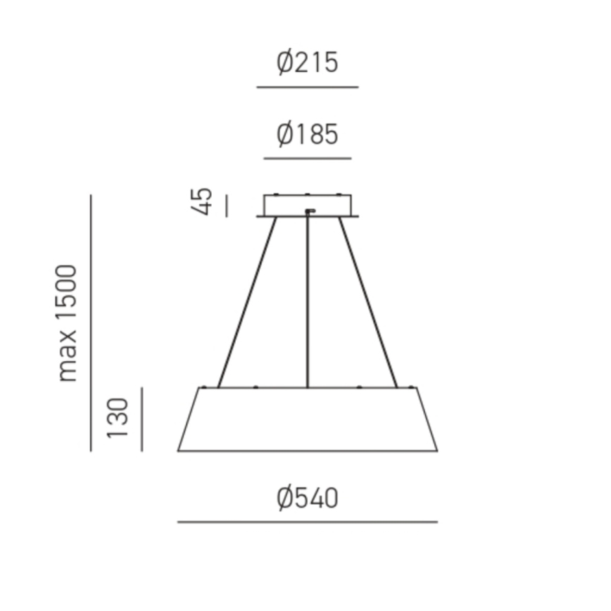 Gea Luce JULIETTE S N - LED pendel dæmpbar JULIETTE LED/50W/230V sort/guldfarvet