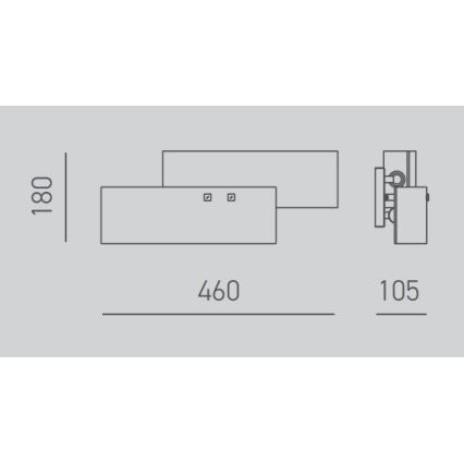 Gea Luce LARA A P arg - Væglampe LARA 2xE14/42W/230V sølvfarvet