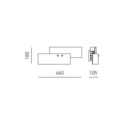 Gea Luce LARA A P arg - Væglampe LARA 2xE14/42W/230V sølvfarvet