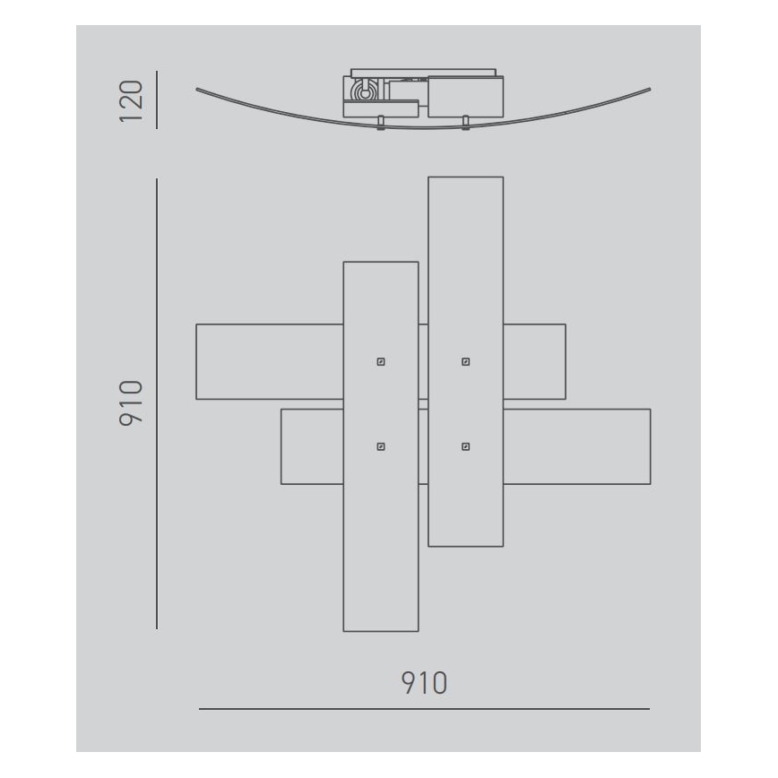 Gea Luce LARA P G arg - Loftlampe LARA 4xE27/52W/230V 91 cm sølvfarvet