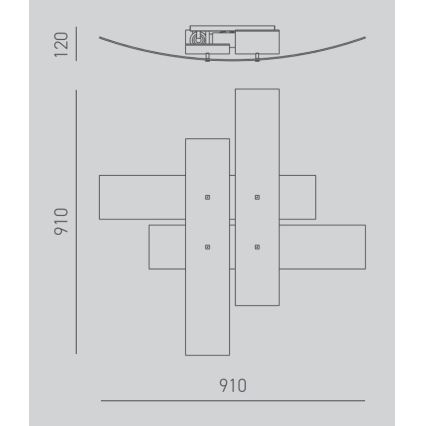 Gea Luce LARA P G oro - Loftlampe LARA 4xE27/52W/230V 91 cm guldfarvet