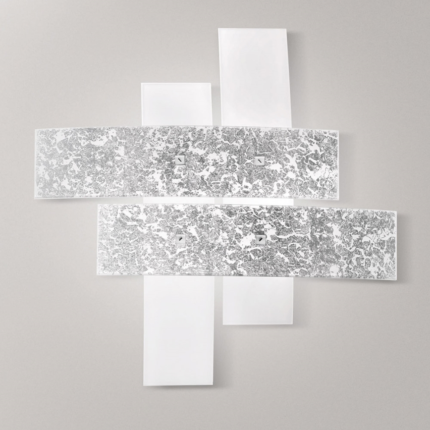 Gea Luce LARA P M arg - Loftlampe LARA 2xE27/70W/230V 70 cm sølvfarvet
