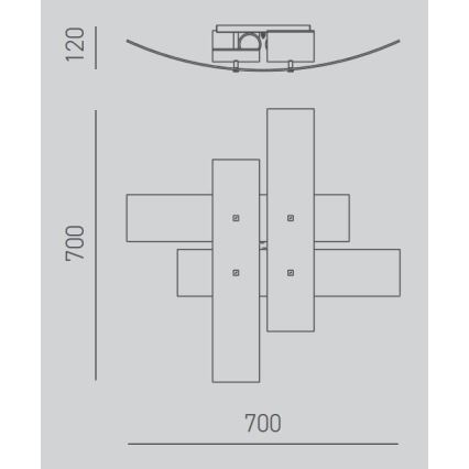 Gea Luce LARA P M arg - Loftlampe LARA 2xE27/70W/230V 70 cm sølvfarvet