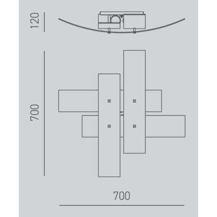 Gea Luce LARA P M oro - Loftlampe LARA 2xE27/70W/230V 70 cm guldfarvet