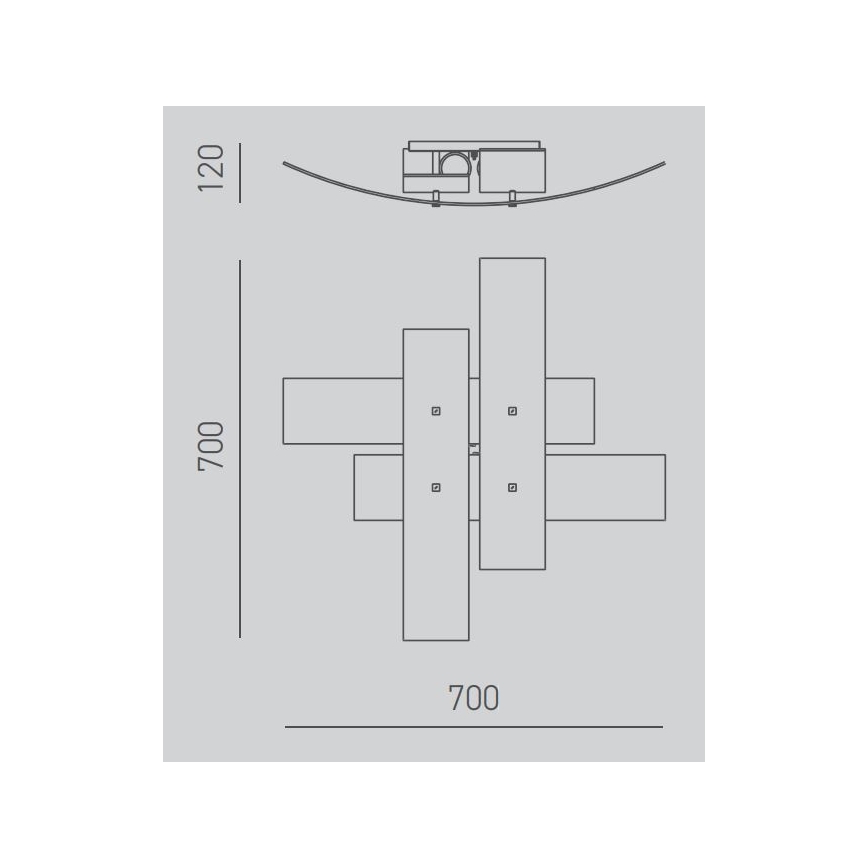 Gea Luce LARA P M oro - Loftlampe LARA 2xE27/70W/230V 70 cm guldfarvet