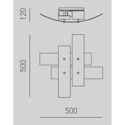 Gea Luce LARA P P arg - Loftlampe LARA 2xE27/52W/230V 50 cm sølvfarvet