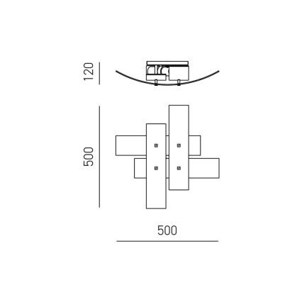 Gea Luce LARA P P oro - Loftlampe LARA 2xE27/52W/230V 50 cm guldfarvet