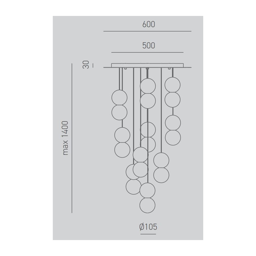 Gea Luce SFERA S10 G - Pendel SFERA 10xG9/28W/230V