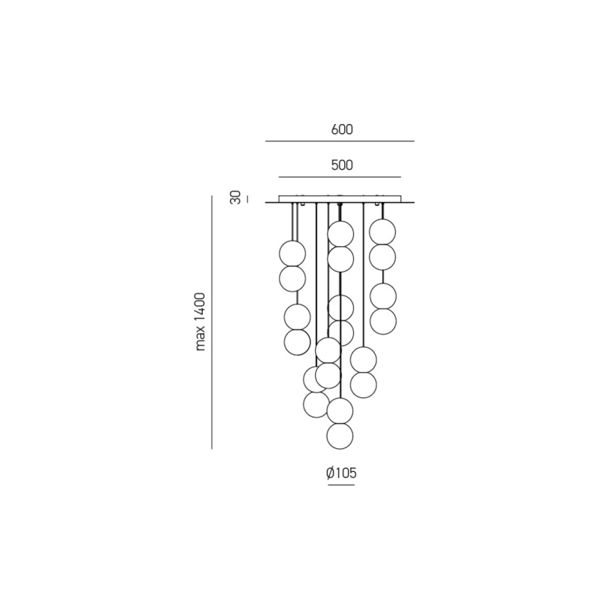 Gea Luce SFERA S10 G - Pendel SFERA 10xG9/28W/230V