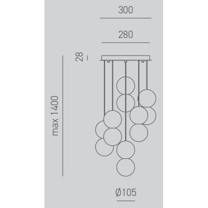 Gea Luce SFERA S6 G - Pendel SFERA 6xG9/28W/230V