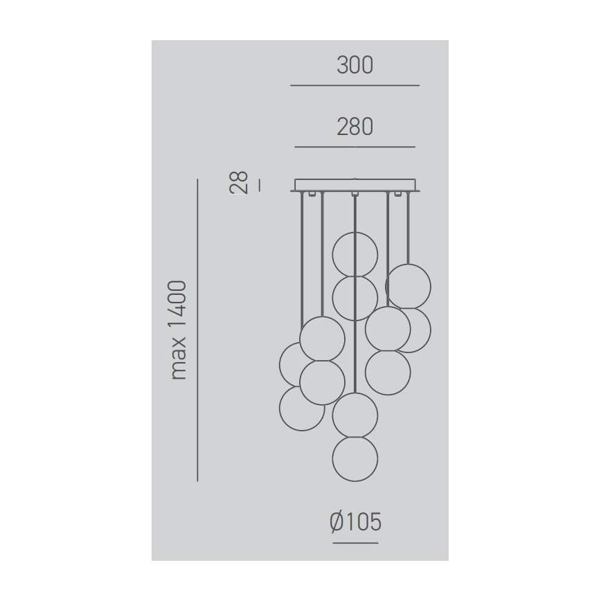 Gea Luce SFERA S6 G - Pendel SFERA 6xG9/28W/230V