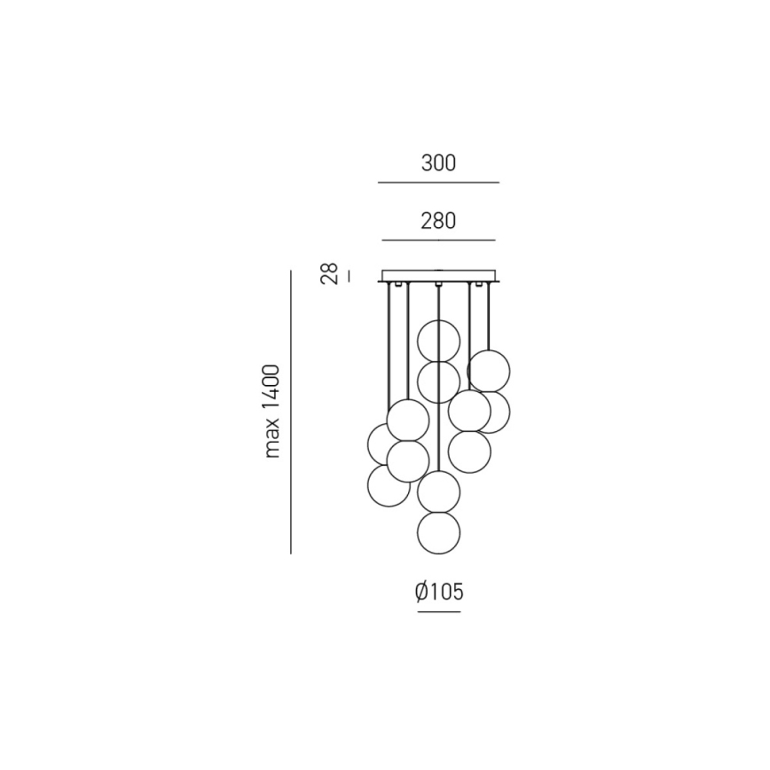 Gea Luce SFERA S6 G - Pendel SFERA 6xG9/28W/230V