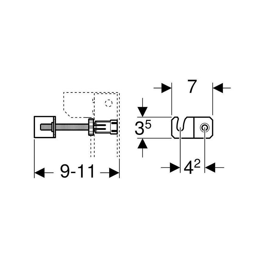 Geberit 111.013.00.1 - Sæt til forvægsmontage Duofix 9-11 cm