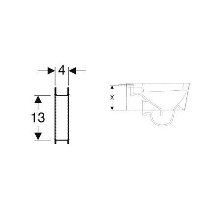 Geberit 111.847.00.1 - Sæt med støttebeslag til toiletter med lille støtteflade Duofix, 2 stk