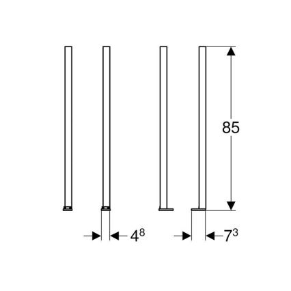 Geberit 111.848.00.1 - Sæt med forlængerben til Duofix, 2 stk.