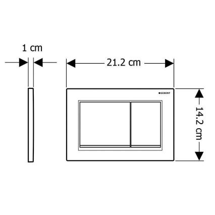 Geberit 115.080.01.1 - Skylleknap Omega30 21,2x14,2 cm hvid