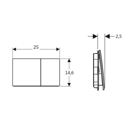 Geberit 115.622.JL.1 - Betjeningsplade Sigma70 25x14,6 cm sandgrå