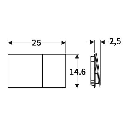 Geberit 115.622.SI.1 - Betjeningsplade Sigma70 25x14,6 cm hvid