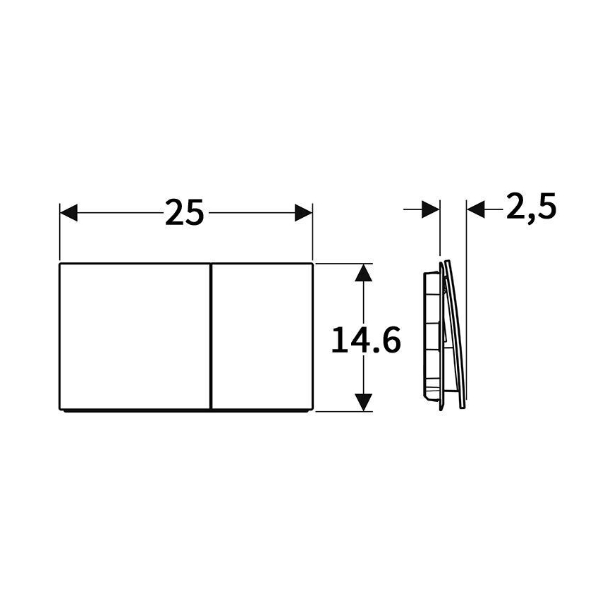 Geberit 115.622.SJ.1 - Skylleknap Sigma70 25x14,6 cm sort