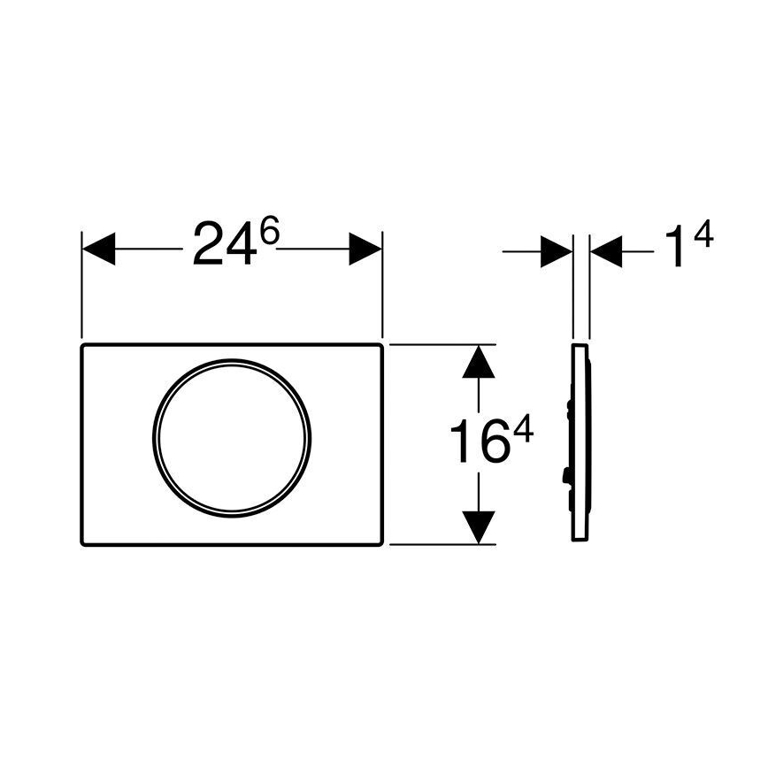 Geberit 115.758.KJ.5 - Trykplade Sigma10 24,6x16,4 cm hvid/blank krom
