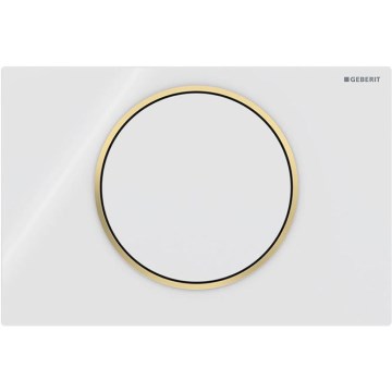 Geberit 115.758.KK.5 - Skylleknap Sigma10 24,6x16,4 cm hvid/guld