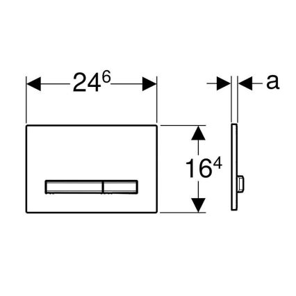 Geberit 115.788.JK.2 - Betjeningsplade Sigma50 24,6x16,4 cm antracit/mat krom