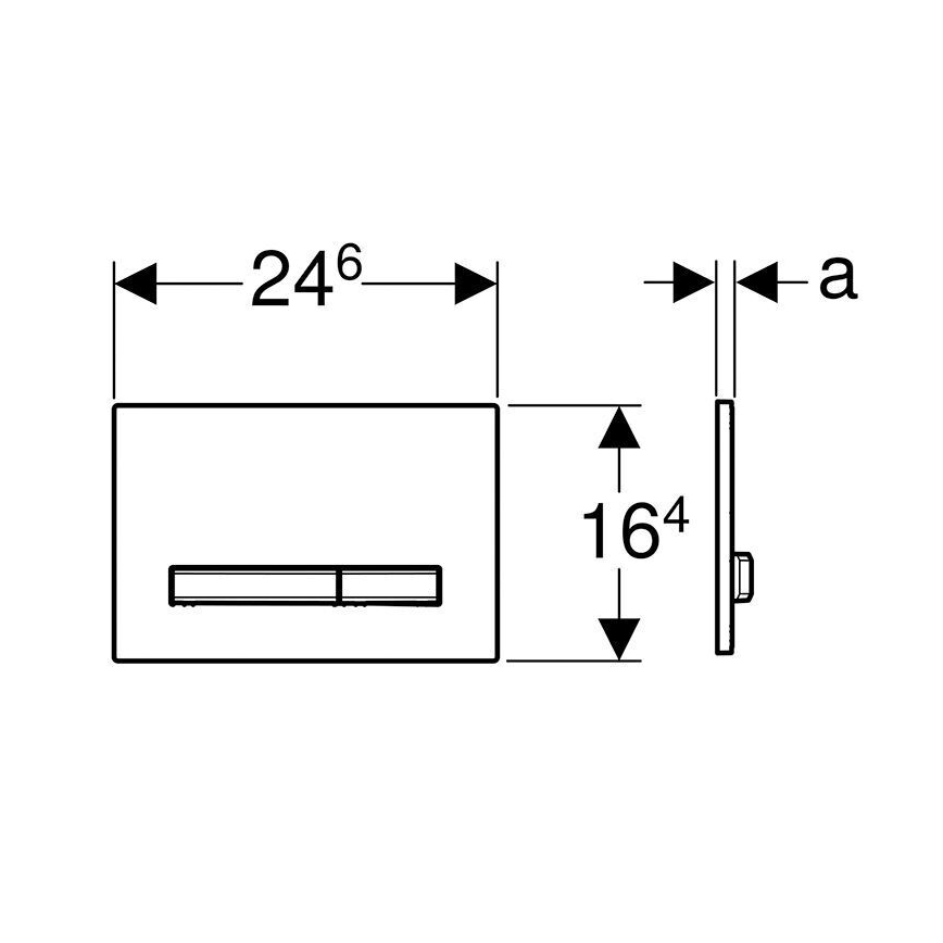 Geberit 115.788.JK.2 - Betjeningsplade Sigma50 24,6x16,4 cm antracit/mat krom