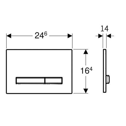 Geberit 115.788.SD.2 - Skylleknap Sigma50 24,6 x 16,4 cm antracit/mat krom