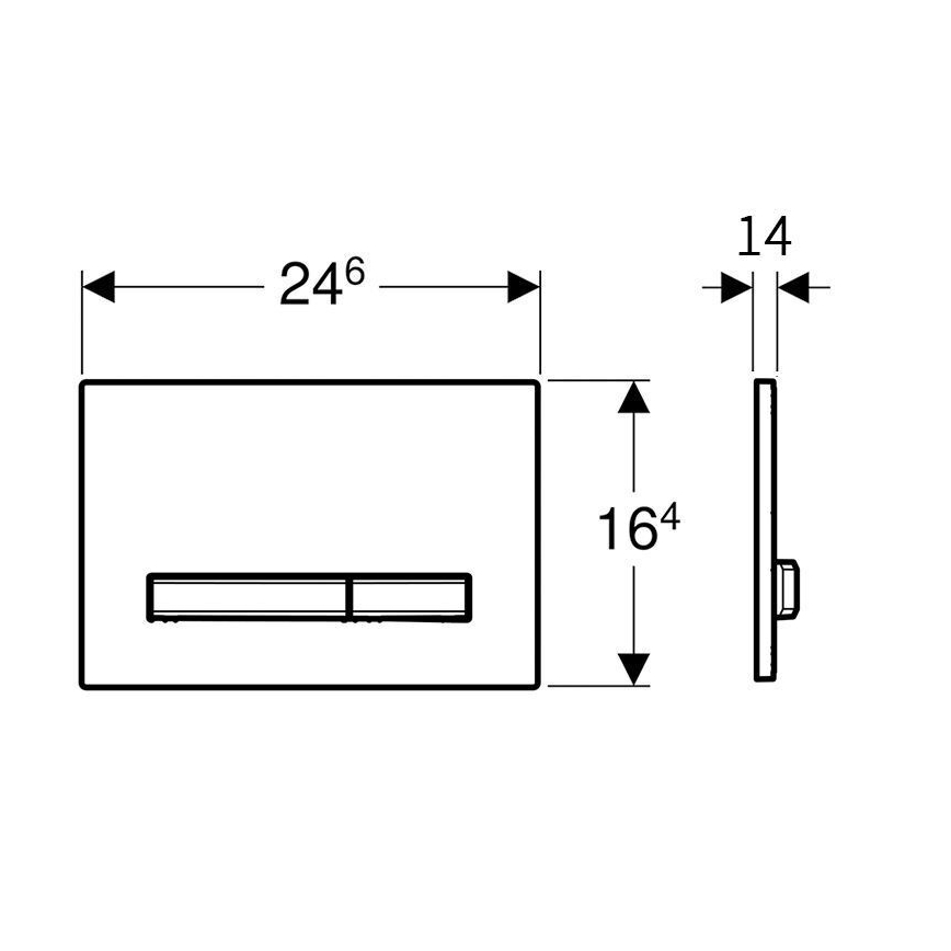 Geberit 115.788.SD.2 - Skylleknap Sigma50 24,6 x 16,4 cm antracit/mat krom