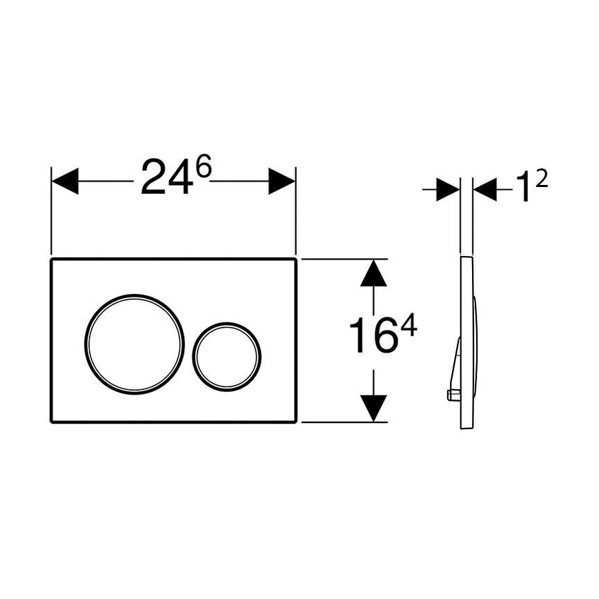 Geberit 115.882.11.1 - Betjeningsplade Sigma20 24,6x16,4 cm hvid