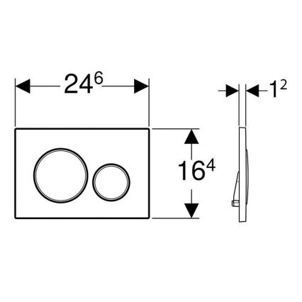 Geberit 115.882.16.1 - Betjeningsplade Sigma20 24,6 x 16,4 cm mat sort