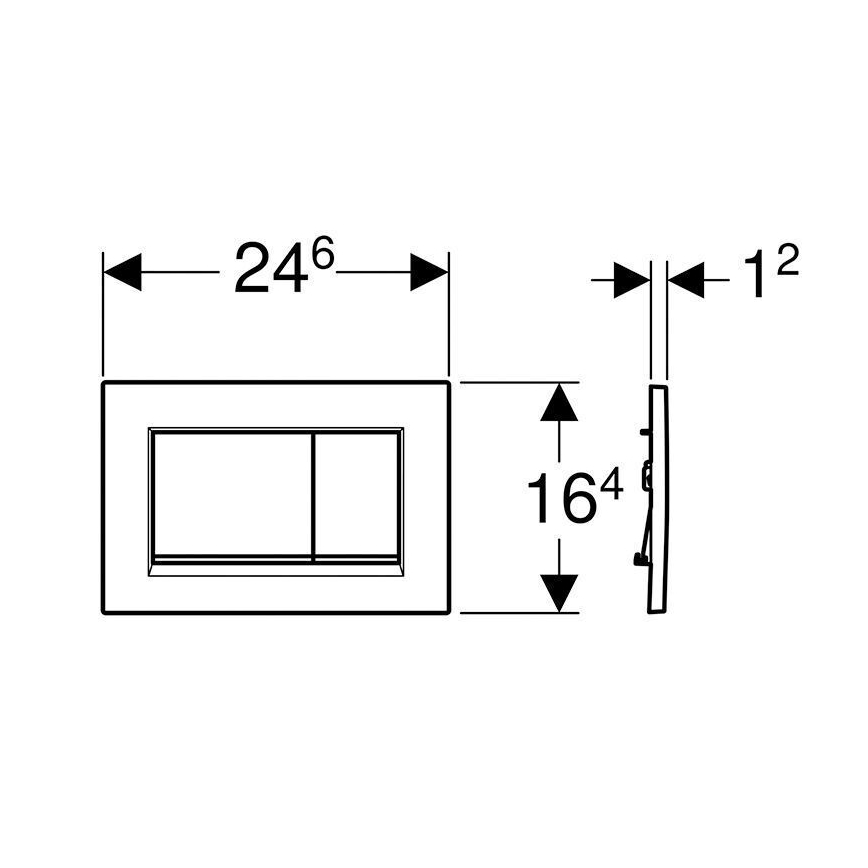 Geberit 115.883.11.1 - Betjeningsplade Sigma30 24,6x16,4 cm hvid