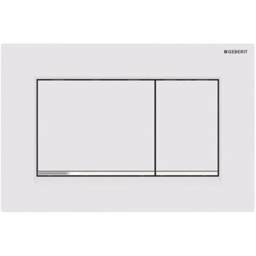 Geberit 115.883.JT.1 - Skylleknap Sigma30 24,6x16,4 cm hvid/blank krom